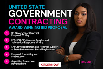 prepare a winning rfp, rfq, ifb and sam gov government contract bid proposal