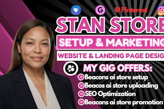 setup stan store, stan store marketing digital product website or landing design