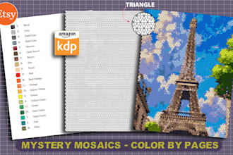 design color by number mystery mosaics for kids and adults