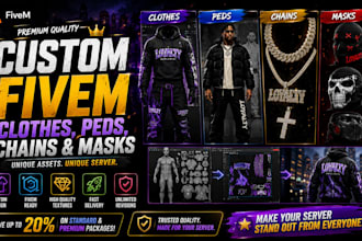 create custom fivem clothes, peds, chains, masks