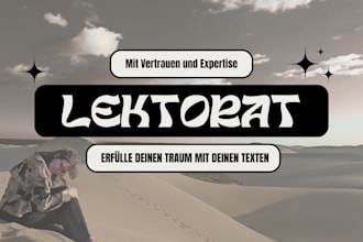 proofread and edit your german text, novel or essay