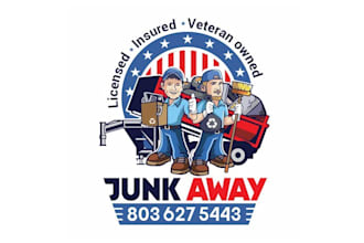 make junk removal logo with american patriotic theme
