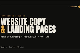 write high converting website content and landing page copy