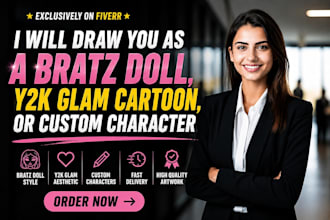 draw a perfect fashion bratz doll character for you