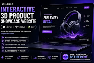 build interactive 3d product showcase website with next js three js and gsap