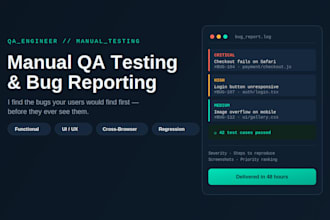 perform professional QA testing and deliver a bug report