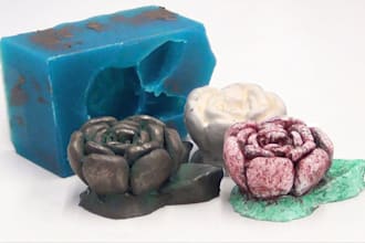 design custom 3d silicone mold for resin soap candle casting and manufacturing