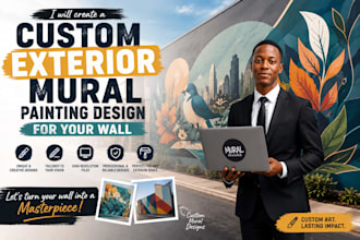 create a custom exterior mural painting design for your wall