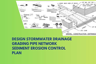 design stormwater drainage grading pipe network sediment erosion control plan