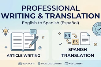 write high quality articles and translate english to spanish