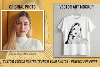 create a high contrast black and white vector portrait from your photo