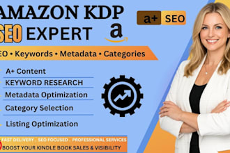 optimize amazon KDP SEO, a plus content kindle keywords metadata and categories