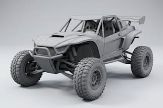 do realistic 3d car modeling, interior and exterior rendering, rc car design