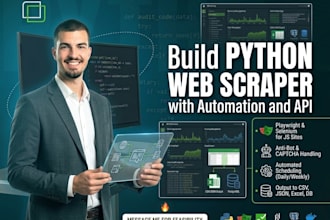 python web scraper with automation and API