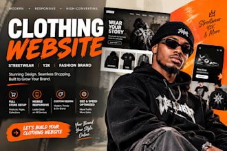 shopify clothing website, streetwear website, y2k website, clothing ugc video