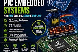 develop debug and integrate pic embedded systems with rfid sensors  display