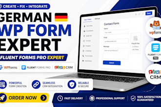 fix, create german wpform fluent forms pro, integrate zoho crm wordpress website