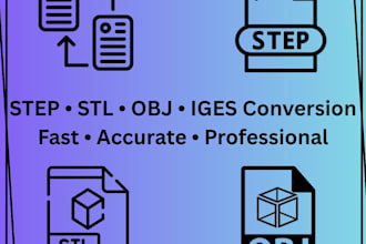 convert your step, stl, obj, or cad files
