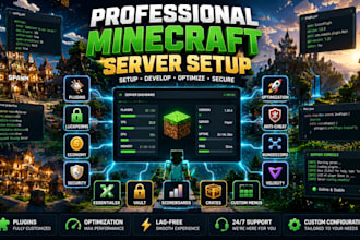 setup and develop a professional minecraft server with plugins