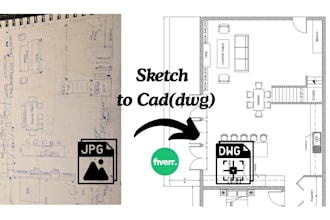 convert pdf, images or hand sketch to autocad dwg