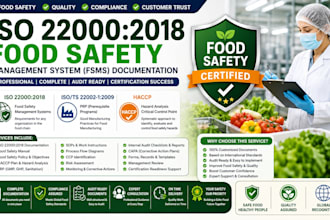 implement iso 9001, 14001, 22000, 45001, fssc 22000, sedex, haccp, gmp,5s tpm