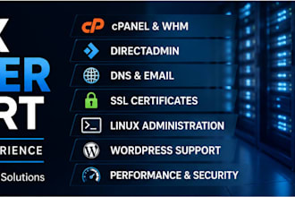 fix any cpanel, whm or linux server issue