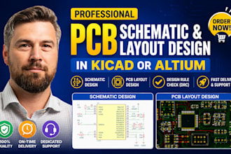 design pcb layout on kicad altium or easyeda pcb layout design circuit schematic