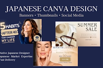 design canva banners and thumbnails for the japanese market
