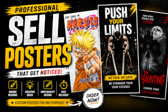 design modern movie, anime, and music posters