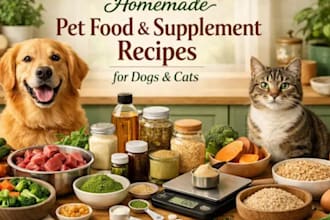 formulate healthy treat and topper recipes for dogs and cats