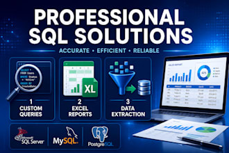 write expert sql queries for data extraction and excel reports