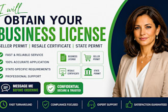 obtain your business license, seller permit, resale certificate and state permit