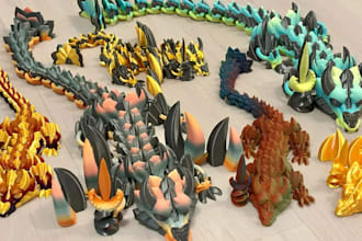 design custom 3d articulated model, 3d flexi animal toys, 3d bjd for 3d printing