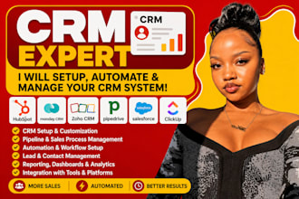 setup zoho CRM monday com  hubspot CRM clickup pipedrive honeybook dubsado