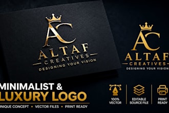 design modern minimalist luxury logo for your business