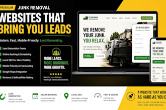 design junk removal, hauling, booking website to generate more leads generations