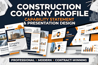 design a professional construction company profile and capability statement