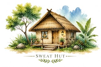design custom watercolor logo with hand painted effect