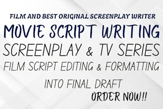 convert, edit movie script screenplay TV series screenwriting into final draft