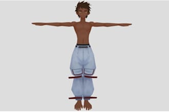 make retro low poly character modeling, rigging and animation in y2k,ps2,ps1,n64