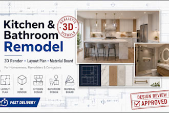 create kitchen remodel bathroom remodel kitchen design bathroom design 3d render