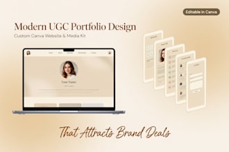 design a modern canva ugc portfolio for contents, media kit or landing page