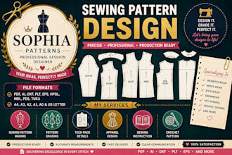 create sewing instruction sewing pattern design tech pack apparel design crochet