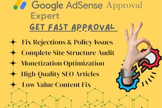 do google adsense approval and fix seo blog articles and monetization expert