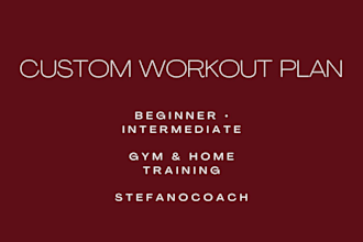 create a personalized workout plan for your goals