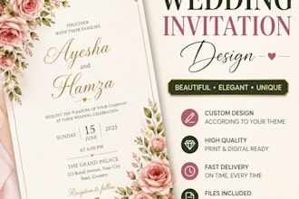 design beautiful wedding invitation cards and event invitations