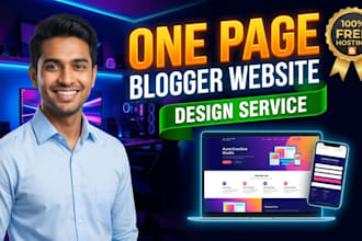 design custom one page blogger website and blogspot landing page