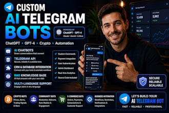 develop a custom telegram bot for crypto, web3 and blockchain projects