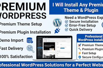 install any premium wordpress theme or plugin