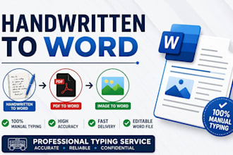 do fast and accurate copy typing from PDF,image or handwritten notes